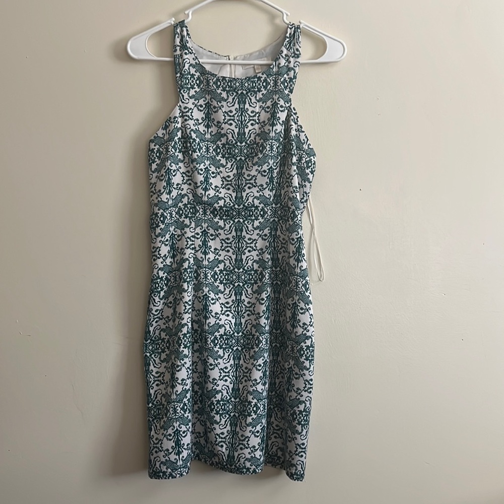 Green printed dress